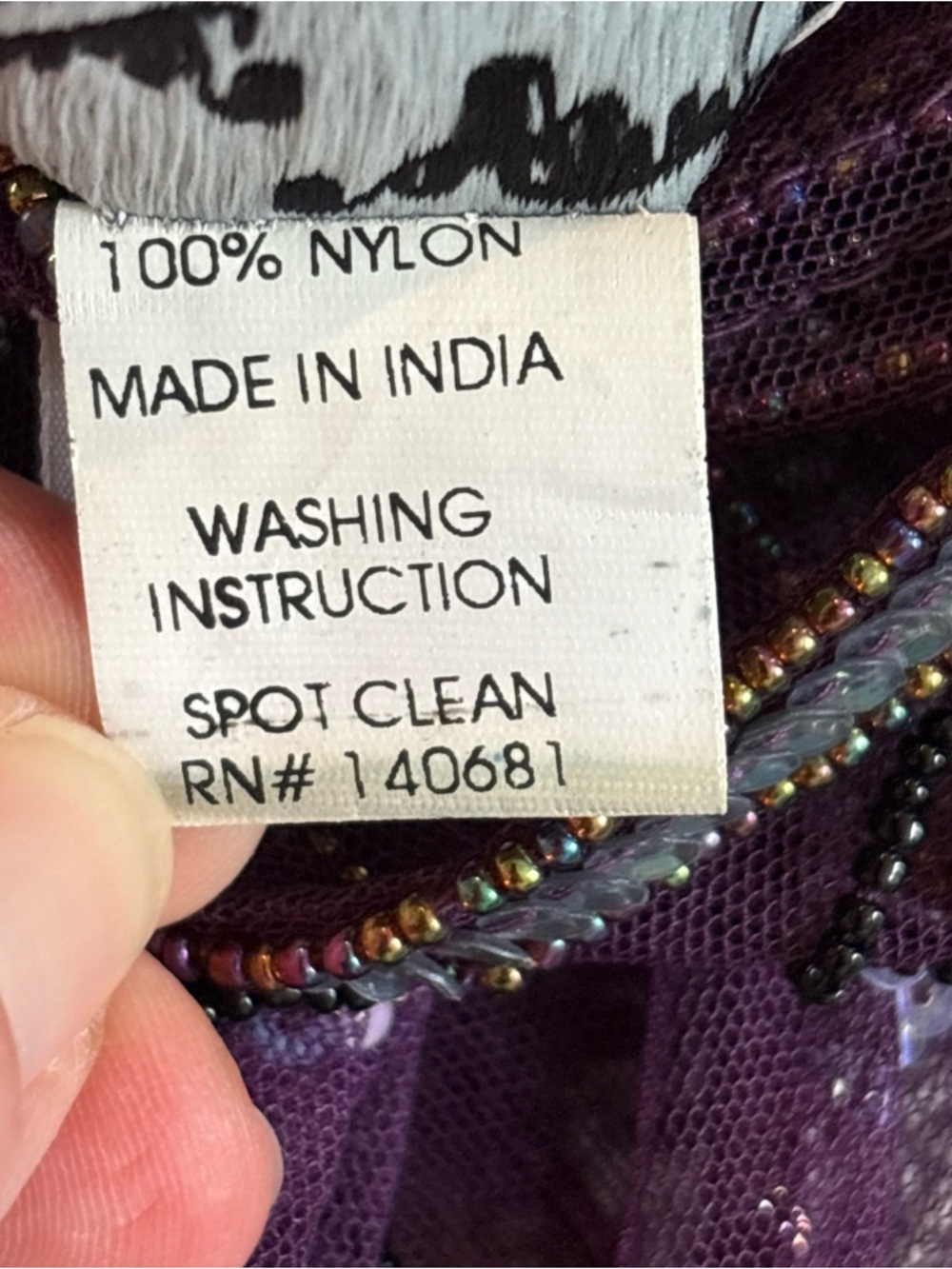 Unique Vintage 1920s Purple Beaded Dress Size Medium Sheer Sequins Sleeveless - Picture 10 of 14